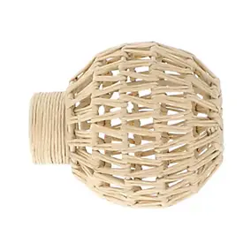Embout cage pour barre à rideau Volos bois de hêtre blanc Ø28mm GoodHome