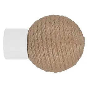 Embout boule corde pour barre à rideau Volos bois de hêtre blanc Ø28mm GoodHome