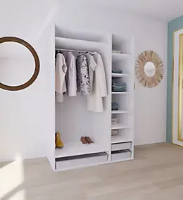 Dressing blanc 3 paniers GoodHome Atomia H. 225 x L. 150 x P. 58 cm