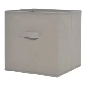 Boîte de rangement carrée en textile Mixxit coloris taupe