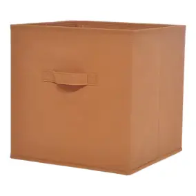 Boîte de rangement carrée en textile Mixxit coloris terracotta