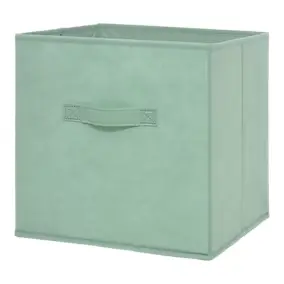 Boîte de rangement carrée en textile Mixxit coloris vert clair