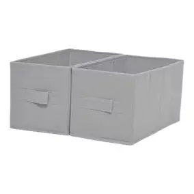 2 boîtes de rangement rectangulaires en textile Mixxit coloris gris clair