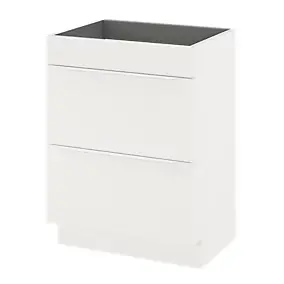 Meuble sous vasque à poser l.60 x H.82 x P.45 cm, blanc mat, GoodHome Imandra