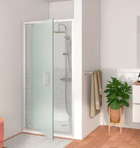 Porte de douche pivotante 80 cm verre dépoli