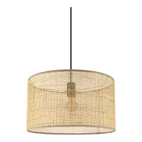 Abat-jour rond en métal et rotin Ø40cm GoodHome Kpezin