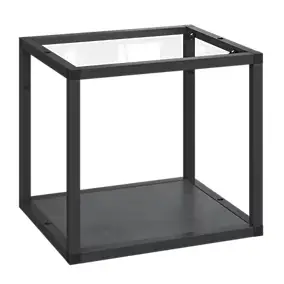 Étagère murale en aluminium noir mat GoodHome Caraway L. 40 cm x H. 36