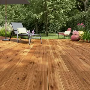 Lame de terrasse bois en pin traité - Long.3600 X Larg.144 X Ep.27 mm