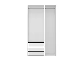 Dressing blanc double penderie 3 tiroirs GoodHome Atomia H. 225 x L. 125 x P. 58 cm