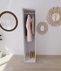 Dressing blanc avec penderie GoodHome Atomia H. 225 x L. 50 x P. 58 cm