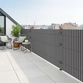 Canisse PVC Klikstrom l.3 x H.1m gris