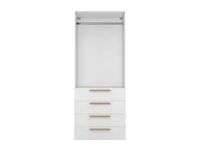 Dressing blanc 4 tiroirs GoodHome Atomia H. 187,5 x L. 75 x P. 58 cm