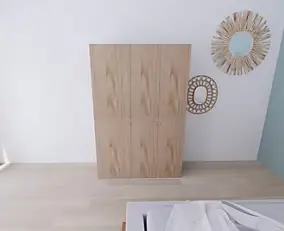 Armoire bicolore double penderie 2 tiroirs GoodHome Atomia H. 187,5 x L. 125 x P. 45 cm