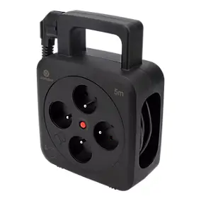 Enrouleur de câble électrique Jacobsen 4 prises 5m noir
