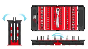 Coffret de douilles 1/4" - 53 pièces dans boîte de rangement