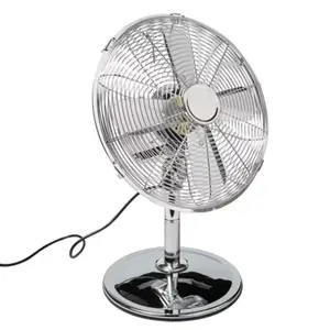 Ventilateur de table 30 cm argent métal plastique oscillant inclinable 45 W
