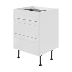 Façade de cuisine 1 tiroir et 2 casseroliers Ash gris mat l.60 cm x H.72 cm GoodHome