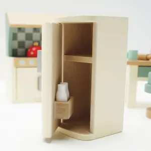 Cuisine pour maison de poupée en bois FSC