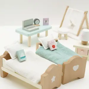 Chambre des enfants pour maison de poupée en bois FSC