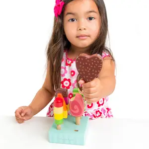 Lot de 6 glaces lollies en bois FSC