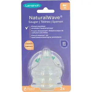 Lot de 2 tétines Natural Wave® spécial allaitement débit moyen