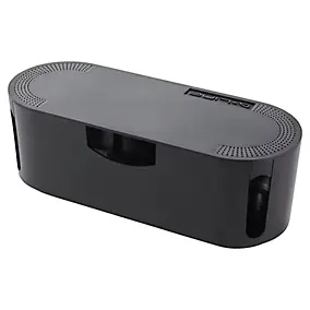 Boîte de rangement de câbles noir D-Line L. 325 x l. 125 mm, bloc 4 prises