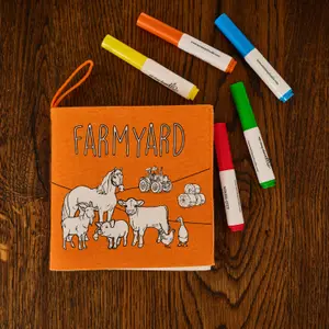 Livre à colorier réutilisable Ferme