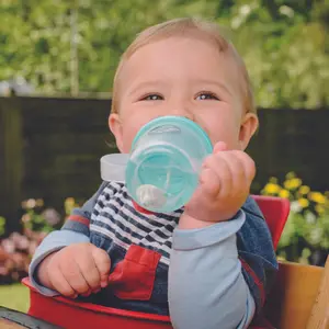 Tasse antifuite avec paille lestée Ourson bleu (200 ml)