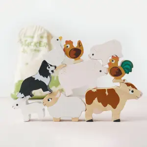 Animaux de la ferme en bois FSC à empiler