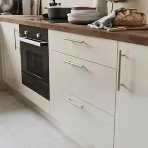 2 poignées de cuisine droites 22cm nickel brossé