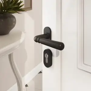 Rosace extérieure "DUOD" avec trou de serrure pour cylindre - Noir