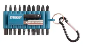 Lot de 22 embouts de vissage acier S2 pour visseuse à choc avec mousqueton