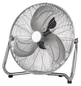 Ventilateur de sol inclinant argent, D. 45 cm