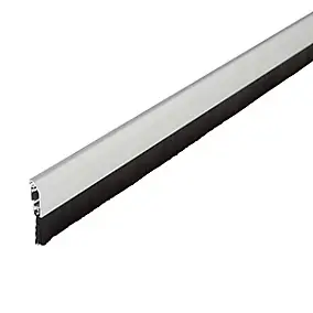 Bas de porte aluminium brosse Volden noir L.1 m