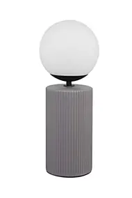 Lampe à poser Gayle céramique finition gris Ø16 x H.40,5 cm