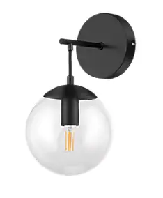 Applique murale Dacite E14 10W L.15xH.29xP.18cm noir GoodHome