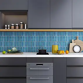 Mosaïque céramique Luisa bleu L. 29,8 x l. 29,5 cm GoodHome