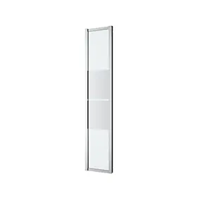 Complément d'ouverture l.40 x H.195 cm, bandes miroir, profilés aluminium chrome, GoodHome Ledava