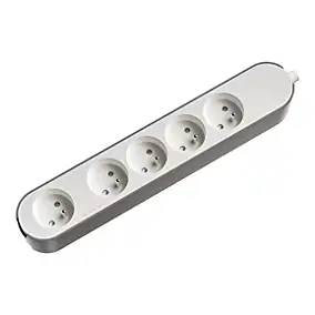 Multiprise 5 prises Jacobsen blanche à câbler