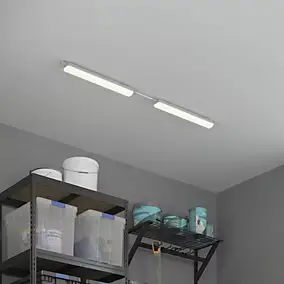 Réglette lumineuse Nehsi LED intégrée blanc neutre IP65 2160lm 22W L.70xl.70xH.5,6 cm gris GoodHome
