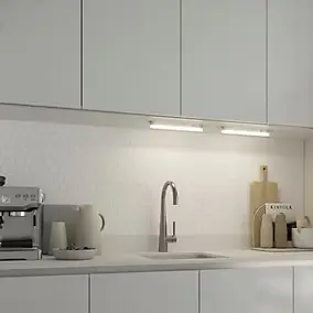 Réglette sous meuble Periera LED intégrée blanc neutre IP20 450lm 4W L.31xl.2,4cm blanc GoodHome