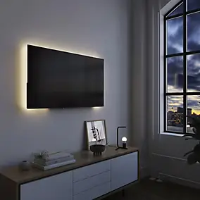 Ruban lumineux synchronisation musicale Baldaia LED intégrée variation de couleurs IP20 dimmable 5W L.400cm noir GoodHome