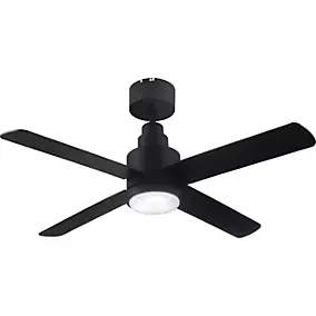Ventilateur de plafond avec éclairage GoodHome Burbank coloris noir pour pièce de 15 m² Ø.106 cm