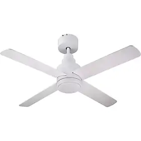 Ventilateur de plafond avec éclairage GoodHome Burbank coloris blanc pour pièce de 15 m² Ø.106 cm