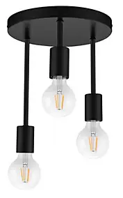 Plafonnier E27 28W GoodHome Lognes noir mat H.31 x Ø25 cm