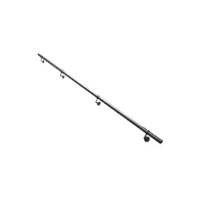 Rampe d'escalier arrondie en acier noir mat Ø40 mm L.3,6 m, Fortia