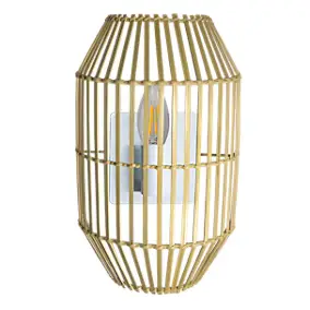 Applique murale Wutai E14 28w l.10xl.20xh.32cm coloris naturel GoodHome