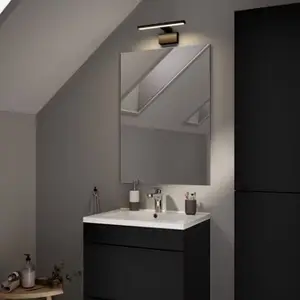 Applique LED pour miroir de salle de bain – 30cm noir