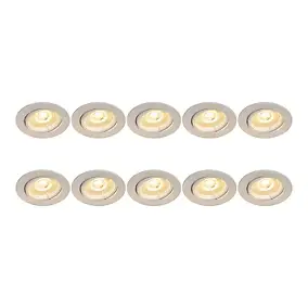 10 spots encastrables Salk GU10 blanc chaud IP20 450lm 4.9W Ø8.5xH.9.4cm blanc GoodHome