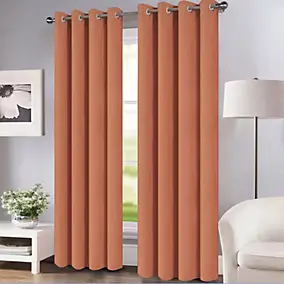 Rideau tamisant à oeillets Novan terracotta l.140 x H.260cm GoodHome